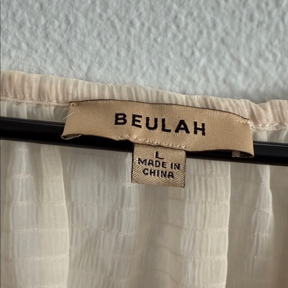 Beulah Sheer/See Through Batwing Short Sleeve Peasant Top L - Picture 5 of 8